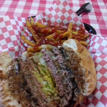 Little Bitty Burger Barn - Double Meat Cowboy Burger with home made fries... - Burgers Near Me - Houston, Texas