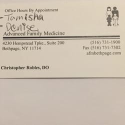 Advanced Family Medicine - A business card