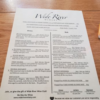 Wide River Winery - Wine list - Wine Tasting Room Near Me - Le Claire, Iowa Wide River Winery - Wine list - Wine Tasting Room Near Me - Le Claire, Iowa