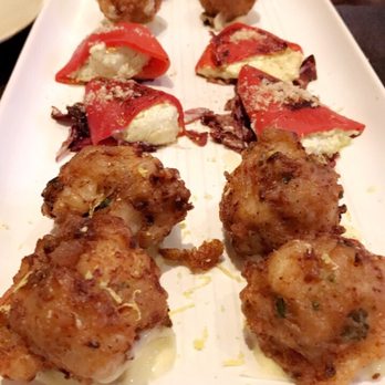 La Marcha Tapas Bar - The closest is the shrimp tortilla, then the stuffed peppers, followed by the bone marrow croquette - Spanish Near Me - Berkeley, California