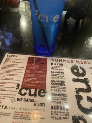 Menu photo 1 'Cue Cumming, GA Menu photo 1 'Cue Cumming, GA