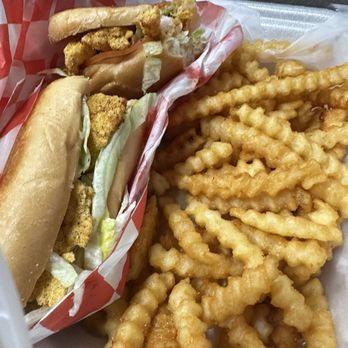 Bayou Seafood & More - SHRIMP PO-BOY with fries - Seafood Near Me - Houston, Texas Bayou Seafood & More - SHRIMP PO-BOY with fries - Seafood Near Me - Houston, Texas