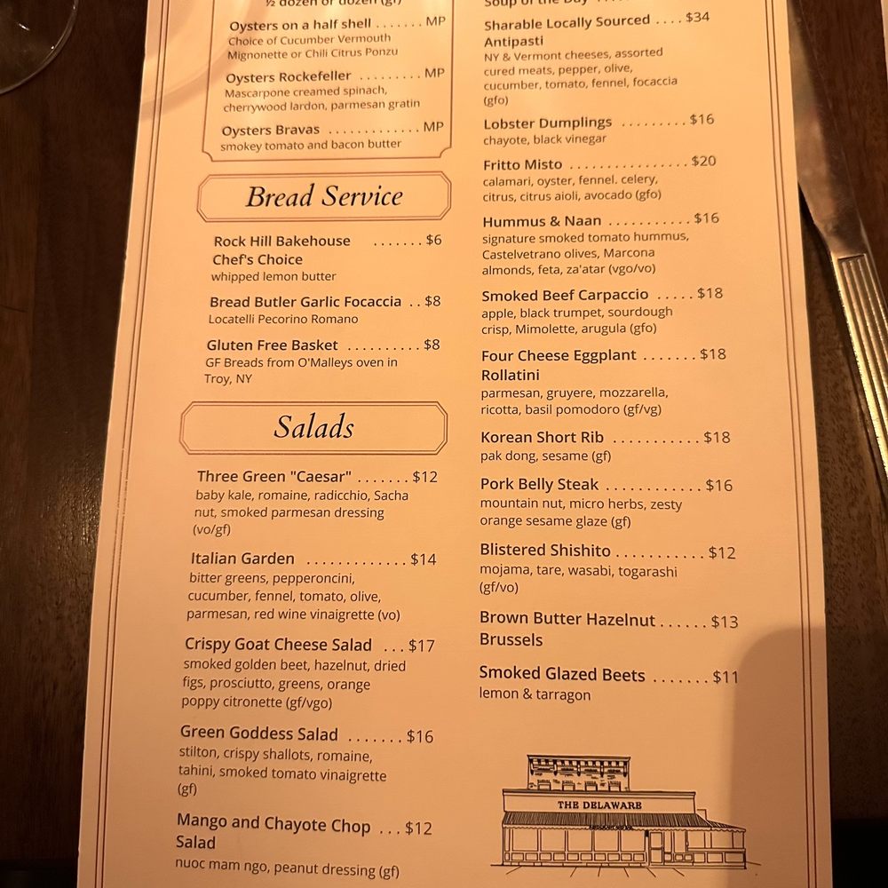 The Delaware Restaurant & Bar - Dinner menu- Jan '24 - New American Near Me - Albany, New York The Delaware Restaurant & Bar - Dinner menu- Jan '24 - New American Near Me - Albany, New York