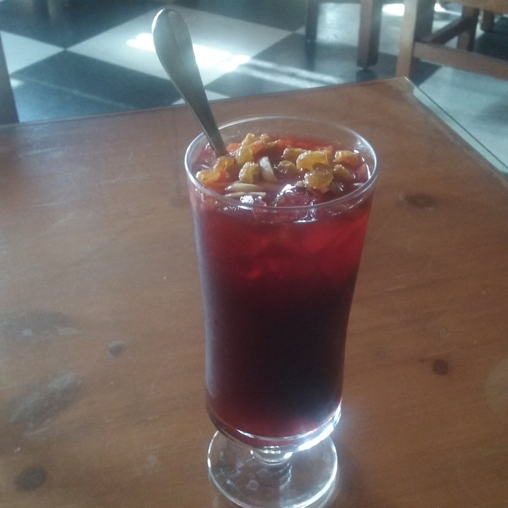 Marouch Restaurant - Jallab: Raisin and grape juice with honey, rosewater, pine nuts and raisins). Divine! - Armenian Near Me - Los Angeles, California Marouch Restaurant - Jallab: Raisin and grape juice with honey, rosewater, pine nuts and raisins). Divine! - Armenian Near Me - Los Angeles, California