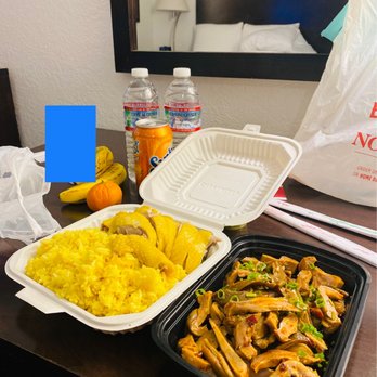Tim's Kitchen - Hainanese Chicken Rice Plate & pork intestines - Asian Fusion Near Me - Davis, California