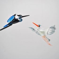 WGK Glass Art - Blue and Grey Heron