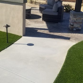 Exterior Designs Custom Landscape - Path leading from patio to pergola area. - Landscaping Near Me - Apple Valley, California