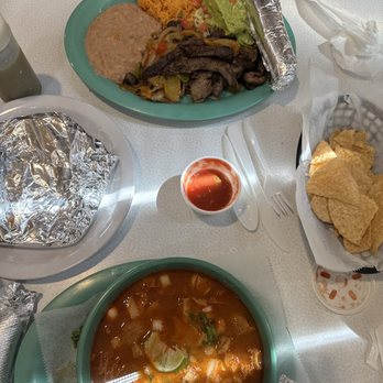Fajita Express Mexican Grill - Large Menudo & Pariada Plate.  Both were absolutely delicious - Mexican Near Me - San Antonio, Texas