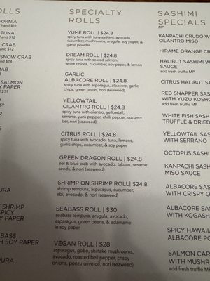 Menu photo 4 Yume Sushi Bar Calabasas, CA Menu photo 4 Yume Sushi Bar Calabasas, CA