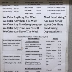 Southland Barbecue - Menu (right side). Mostly their catering side.