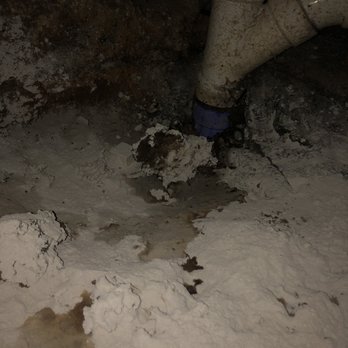Serclean - The final "clean" area around the pipe. Note we don't have dark brown dirt naturally in the crawlspace. - Damage Restoration Near Me - Marietta, Georgia