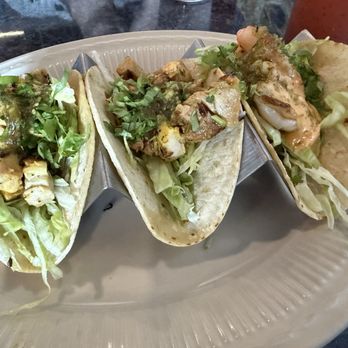 Olla Cafe & Bar - Street tacos (chicken left and middle, shrimp right) - Latin American Near Me - Stafford, Virginia Olla Cafe & Bar - Street tacos (chicken left and middle, shrimp right) - Latin American Near Me - Stafford, Virginia