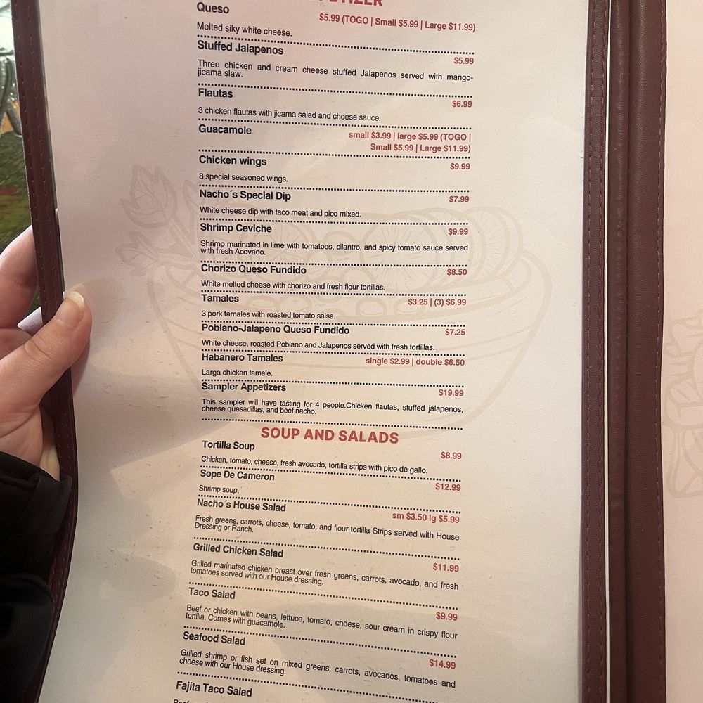 Nacho's Authentic Mexican - Menu - Mexican Near Me - Cabot, Arkansas