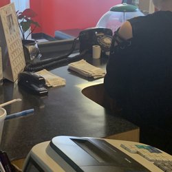 Check out the telephone at the cashier.