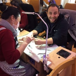 His first mani