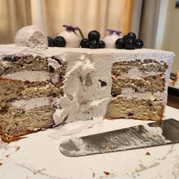Blueberry Chiffon Cake Slice Blueberry Chiffon Cake Slice