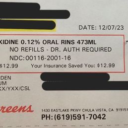 Insurance covered the mouth rinse but they tried to charge me $30.00 for a smaller bottle in the office. Insurance covered the mouth rinse but they tried to charge me $30.00 for a smaller bottle in the office.