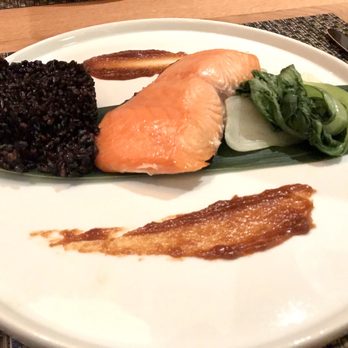 The Edge in Jackson - Miso glazed salmon with forbidden black rice and bok choy - New American Near Me - Jackson, New Jersey The Edge in Jackson - Miso glazed salmon with forbidden black rice and bok choy - New American Near Me - Jackson, New Jersey