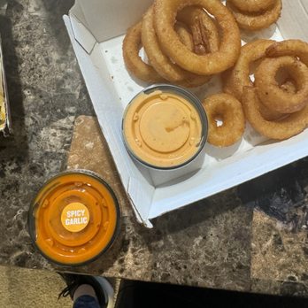 Buffalo Wild Wings - Onion rings order & Spicy Garlic sauce! - Sports Bars Near Me - Fresno, California