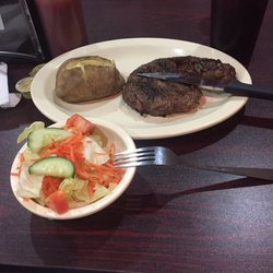 King's Restaurant and Barbeque - 12 oz ribeye steak - $13.99 --- very tasty