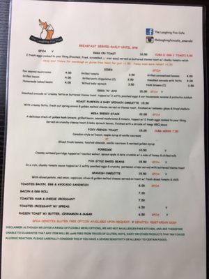 Menu photo 1 The Laughing Fox Cafe Emerald, VIC