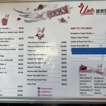 Ume Tea - Menu - Bubble Tea Near Me - North Hollywood, California Ume Tea - Menu - Bubble Tea Near Me - North Hollywood, California