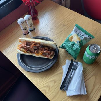 The Saucy Mama - Sausage, peppers & onions w/chips & soda - Italian Near Me - Agawam, Massachusetts The Saucy Mama - Sausage, peppers & onions w/chips & soda - Italian Near Me - Agawam, Massachusetts