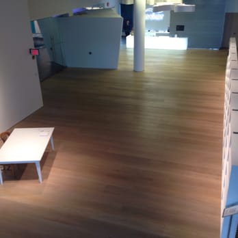 Esker Foundation - Looking down at the front desk (by the esker) & an exhibit from the nest-like mezzanine. - Art Galleries Near Me - Calgary, Alberta