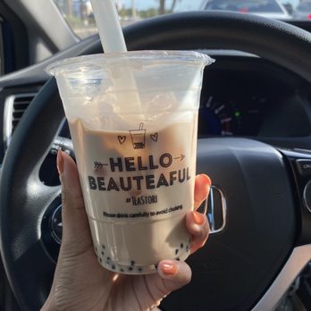 Teastori - Caramel flavored Milk Tea with mini boba - Bubble Tea Near Me - Tampa, Florida Teastori - Caramel flavored Milk Tea with mini boba - Bubble Tea Near Me - Tampa, Florida