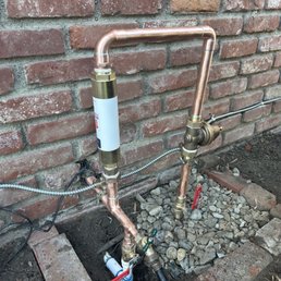 New pressure regulator, main line shutoff, and Halo in line filter. New pressure regulator, main line shutoff, and Halo in line filter.