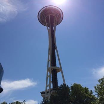 Space Needle - That is not a UFO...that's the Sun in Seattle!! - Landmarks & Historical Buildings Near Me - Seattle, Washington