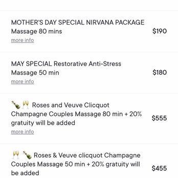 Dtox Day Spa - Mother's Day special Nirvana PACKAGE  $190: I clicked more info to see the PACKAGE was - Day Spas Near Me