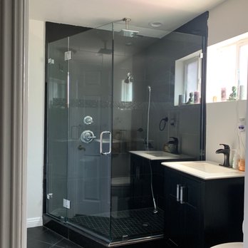 Exquisite Shower Doors - Our shower is at an unusual angle due to limited space and they did an amazing job making it look fabulous! Shout out to Dustin and Brandon! - Glass & Mirrors Near Me - Corona, California