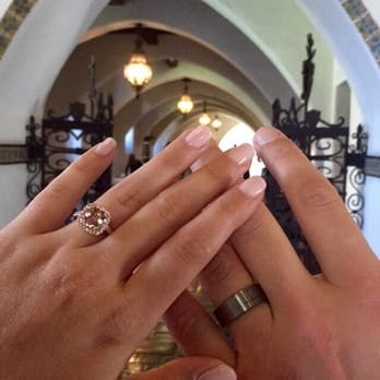 deBebians - Morganite ring with detailed basket design and my hubby's ring, for SB courthouse elopement! - Jewelry Near Me - Los Angeles, California