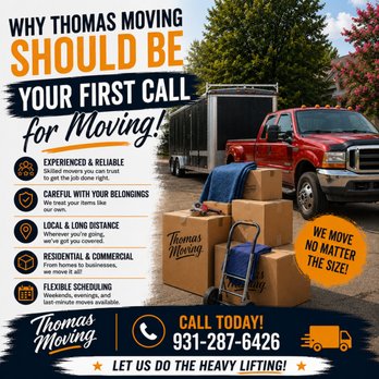 Thomas Moving - Movers Near Me - Cookeville, Tennessee Thomas Moving - Movers Near Me - Cookeville, Tennessee