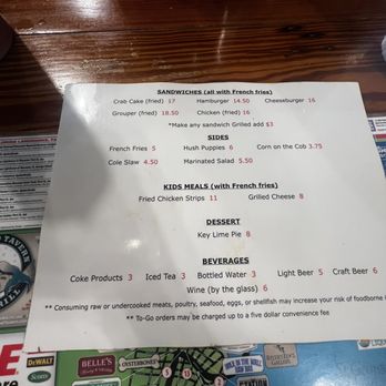Hole In The Wall Seafood - Menu - Seafood Near Me - Apalachicola, Florida