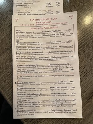 Menu photo 5 Blacksburg Wine Lab Blacksburg, VA