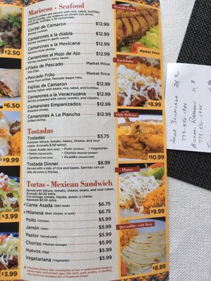 Menu photo 8 El Tejado Mexican Grill Chicago, IL