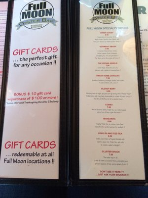 Menu photo 6 The Full Moon Oyster Bar Concord, NC