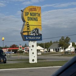 St Ignace Truck Stop Restaurant - Road Sign