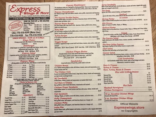 Menu photo 3 Express Wing and More Alpharetta, GA Menu photo 3 Express Wing and More Alpharetta, GA