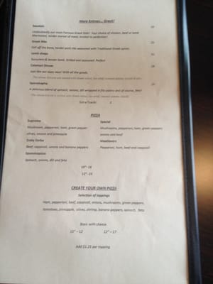 Menu photo 1 The Little Creek Grill Princeton, BC