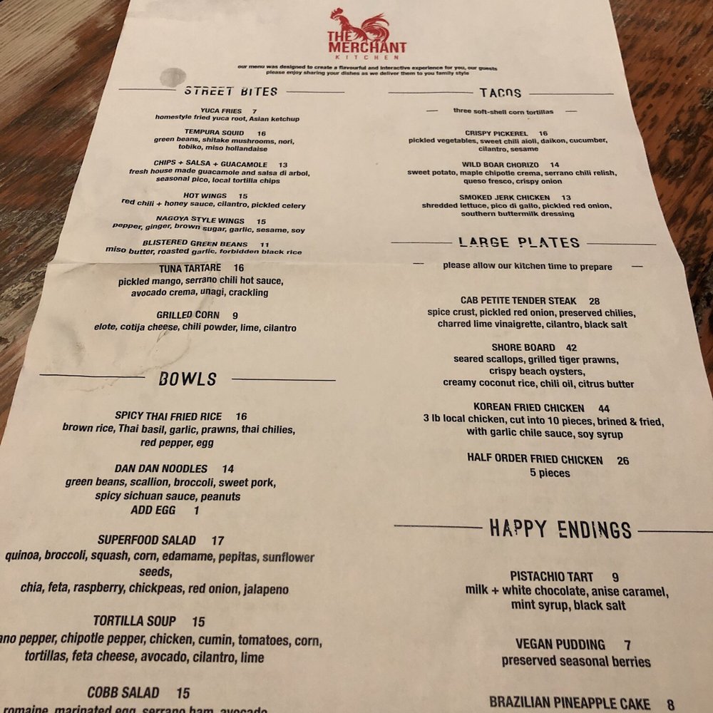 The Merchant Kitchen - Food menu - Cocktail Bars Near Me - Winnipeg, Manitoba