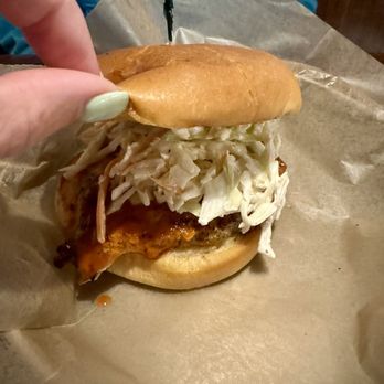 Mews Tavern - Buffalo Chicken Sandwich with coleslaw added - American Near Me - Wakefield, Rhode Island Mews Tavern - Buffalo Chicken Sandwich with coleslaw added - American Near Me - Wakefield, Rhode Island