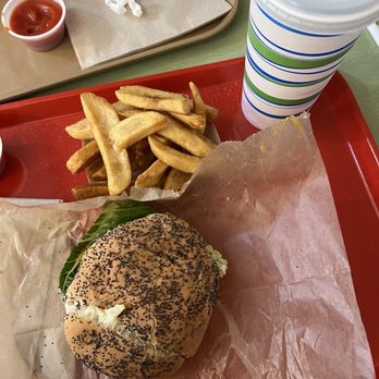 Krazy Jim's Blimpy Burger - Double Burger on Kaiser Bun with fries - Burgers Near Me - Ann Arbor, Michigan