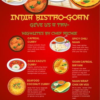 India Bistro-Goan - Goan flavors are a fusion of Indian and Portuguese cultures - Indian Near Me - Plainfield, Indiana India Bistro-Goan - Goan flavors are a fusion of Indian and Portuguese cultures - Indian Near Me - Plainfield, Indiana