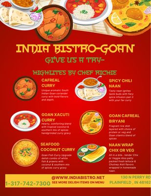 Menu photo 1 India Bistro-Goan Plainfield, IN Menu photo 1 India Bistro-Goan Plainfield, IN