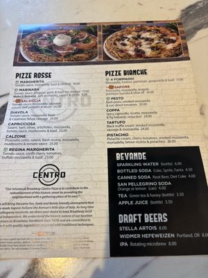Menu photo 1 Centro Pizza Burlingame, CA Menu photo 1 Centro Pizza Burlingame, CA