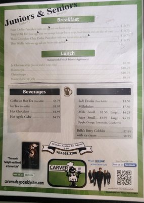 Menu photo 2 Carver Cafe Damascus, OR