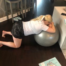 4th Trimester Fitness and Birth Services - Laboring practice over the ball